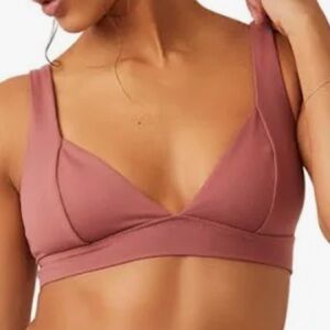NWT FREE PEOPLE duo corset fitness bra bralette in smoke rose size large